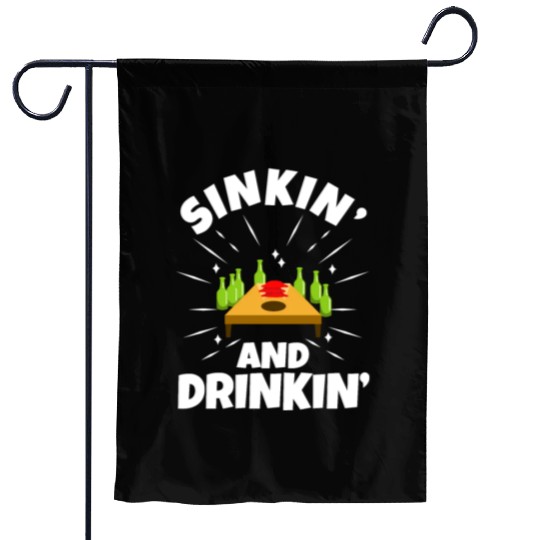 Cornhole - Sinkin and drinkin Garden Flags