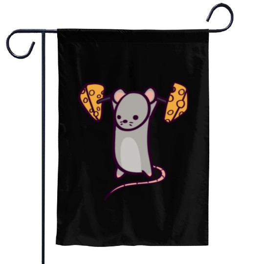 Cute Gym Rat Military Overhead Press Garden Flags