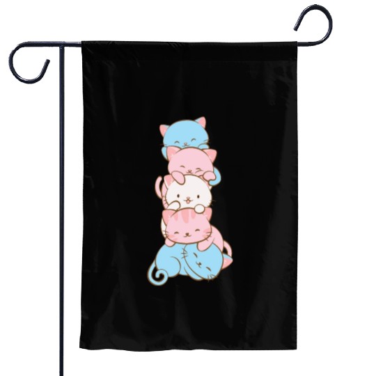 Transgender Pride Flag Cute Kawaii Cats Subtle Garden Flags