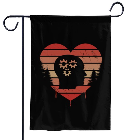 Cute Red Vintage Heart Psychology Valentine Day Garden Flags