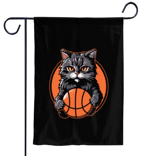 Basketball Cat Basketball Player I Love Basketball Garden Flags