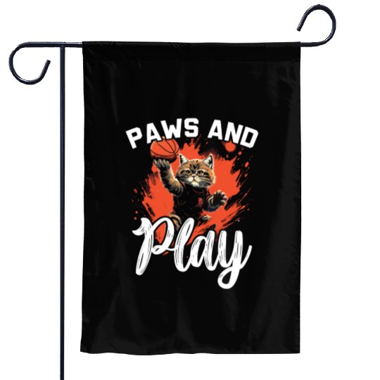 Basketball Cat Basketball Player I Love Basketball Garden Flags