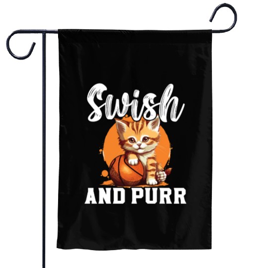 Basketball Cat Basketball Player I Love Basketball Garden Flags