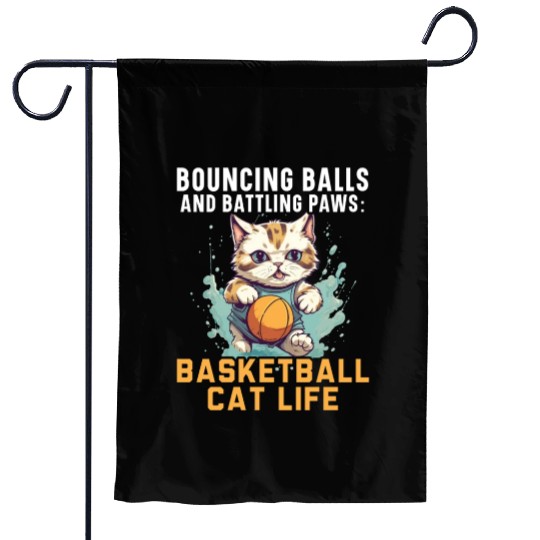 Basketball Cat Basketball Player I Love Basketball Garden Flags