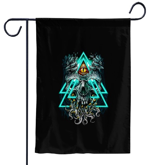 Cthulhu illuminati evil monster Garden Flags