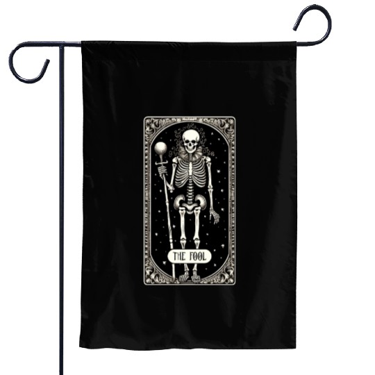 The Fool Skeleton Tarot Card Garden Flags