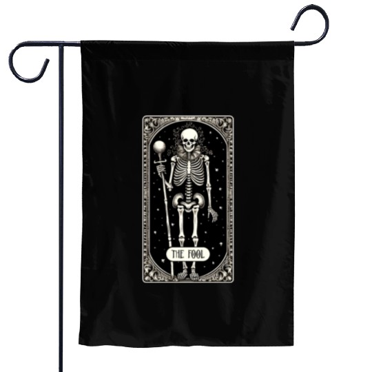 The Fool Skeleton Tarot Card Garden Flags