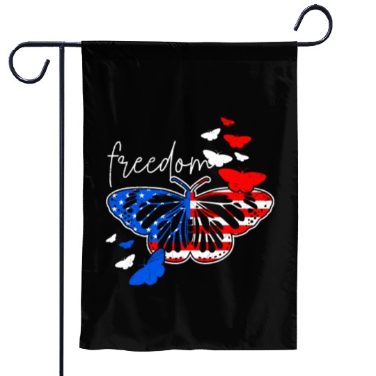 American Freedom Independence Day Butterfly Garden Flags