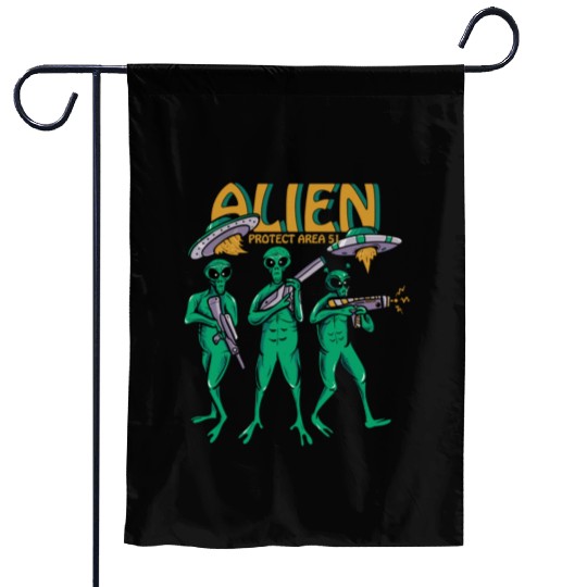 Protect Area 51 Aliens Garden Flags