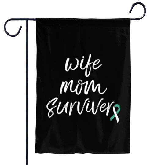 Cervical Cancer Awareness Products Ribbon Survivor Garden Flags