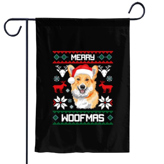 Pembroke Welsh Corgi For Merry Woofmas Garden Flags