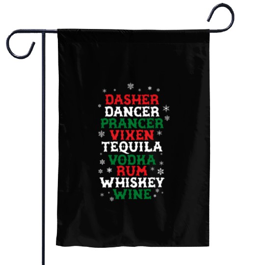 Beer Wine Tequila Reindeer Garden Flags