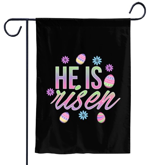 He Is Risen Easter Christian Message Easter Eggs Garden Flags