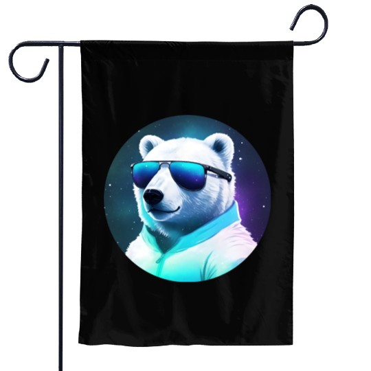 Cool polar bear with sunglasses Garden Flags