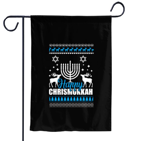 Happy Chrismukkah Ugly Style Garden Flags