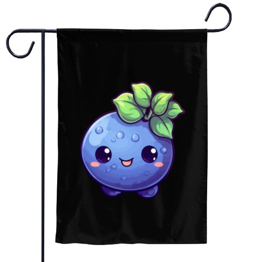 Blueberry kawaii Garden Flags