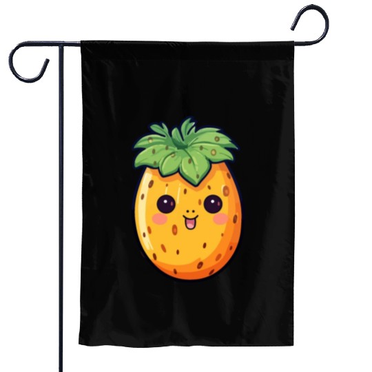 Papaya kawaii Garden Flags