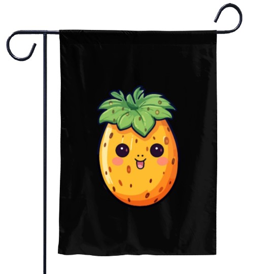 Papaya kawaii Garden Flags
