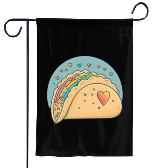 Taco-Lover I Love Tacos Heart Spicy Foodie Garden Flags