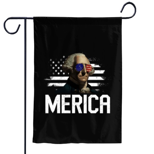 Merica George Washington Independence Day Garden Flags