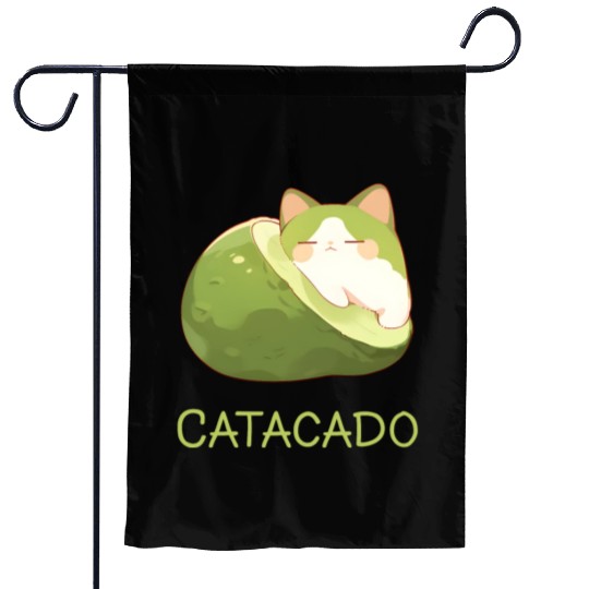 Catacado Funny Avocado Kawaii Cat Lover Garden Flags
