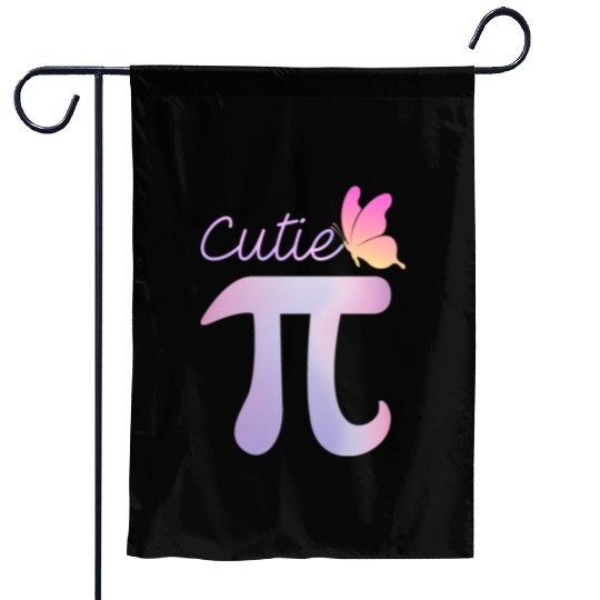 Pi Day Funny Cute Cutie Pi Pretty Math Butterfly Garden Flags