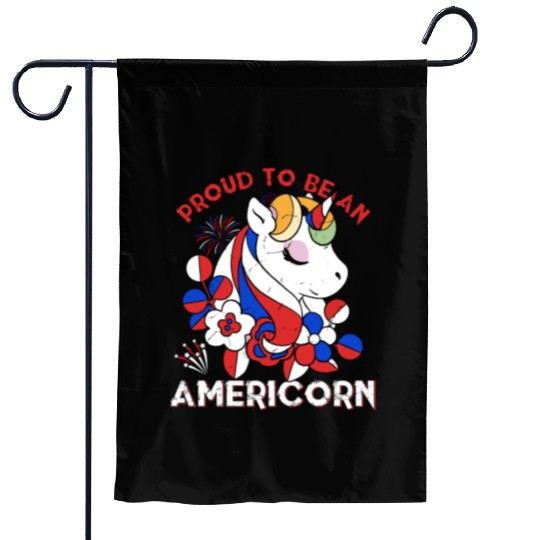 Proud to be an Americorn Unicorn Independence Day Garden Flags