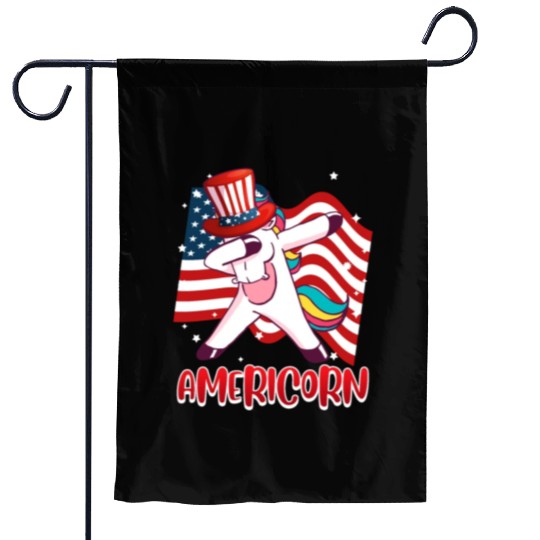 Americorn Unicorn America Party Independence Day Garden Flags