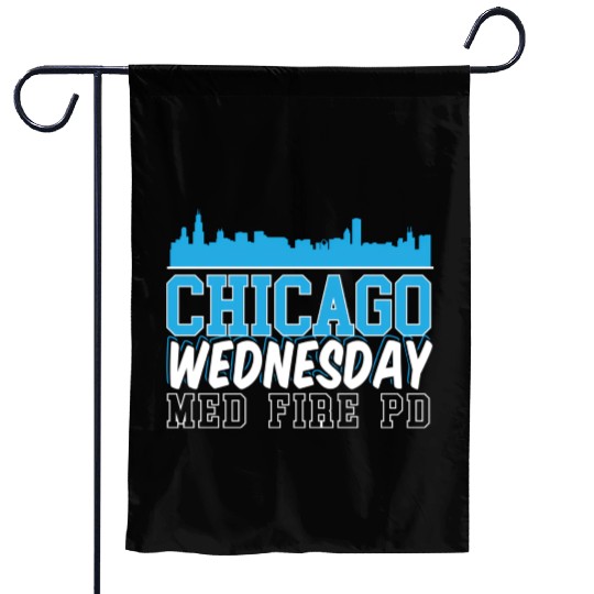 Chicago Wednesday Med Fire Pd Chicago Skyline Garden Flags