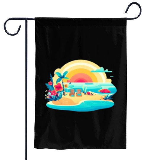 Poolside paradise Garden Flags