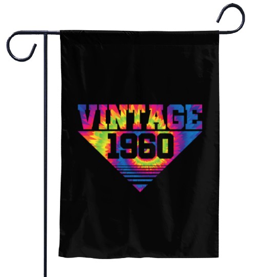 Vintage 1960 Tie Dye Splash Color Triangle Garden Flags