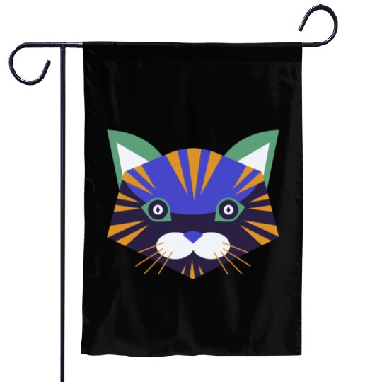 Colorful Cat Face Garden Flags