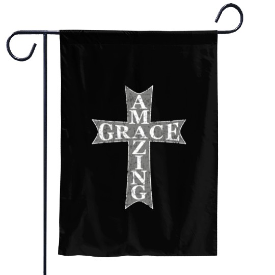 Amazing Grace Cross Garden Flags