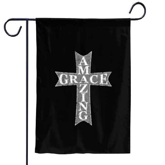 Amazing Grace Cross Garden Flags