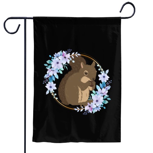 Flower Circle Squirrel Garden Flags