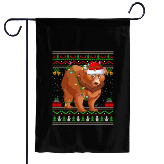 Bear Animal Ugly Grizzly Bear Garden Flags