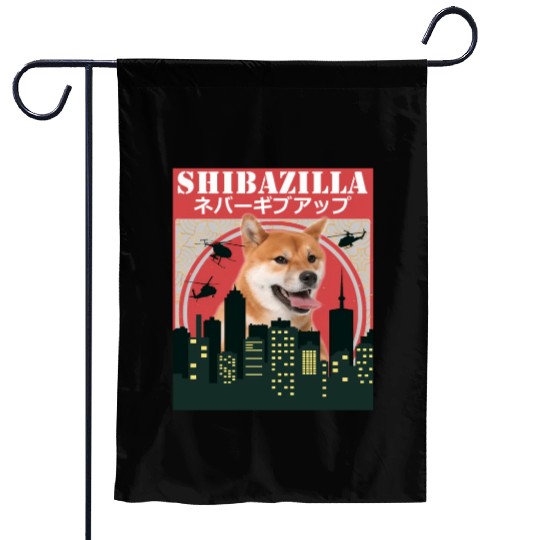 Dog Shiba Inu Shibazilla Movie Garden Flags