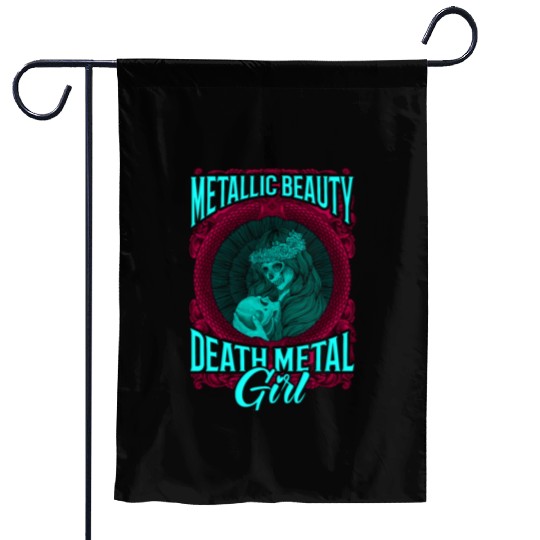 Goth Rock Satan Girl Woman Festivals Death Metal Garden Flags