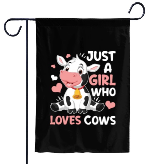 Cow Just A Girl Who Loves Cows Farmer Garden Flags