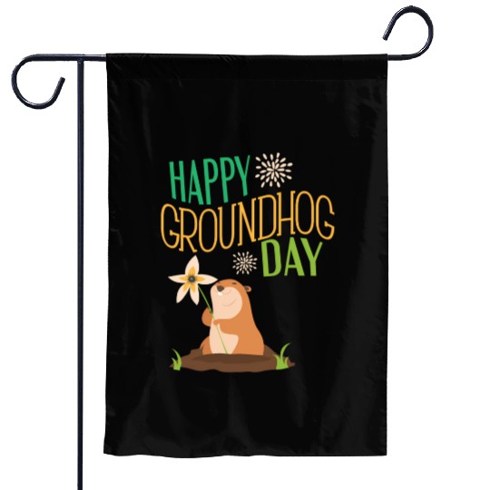 Groundhog Day 2021 Happy Ground Hog Garden Flags