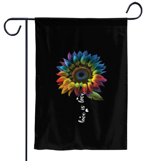 Rainbow Sunflower Love Is Love LGBT Gay Lesbian Garden Flags