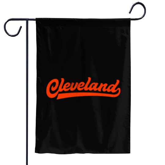 I Love Cleveland Ohio Sports Script Garden Flags