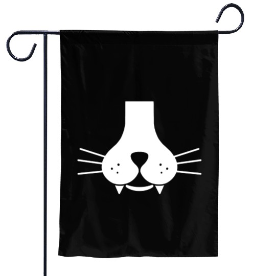 Meowy Cat Face Garden Flags