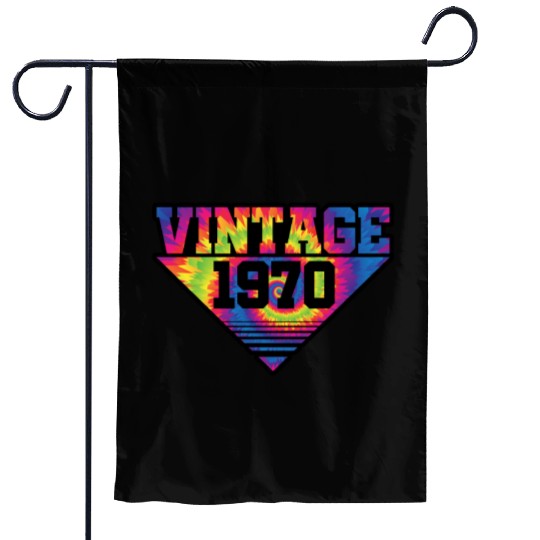 Vintage 1970 Tie Dye Splash Color Triangle Garden Flags