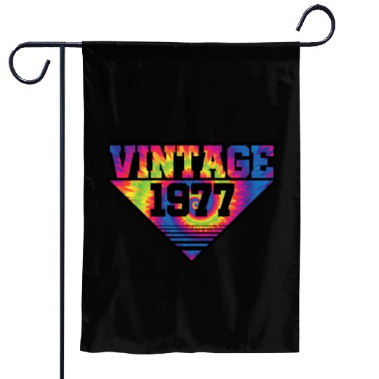 Vintage 1977 Tie Dye Splash Color Triangle Garden Flags