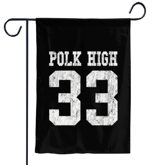 Polk High School Football Jersey 33 Aged Look Garden Flags