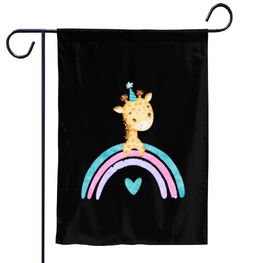 Cute Colorful Giraffe Garden Flags