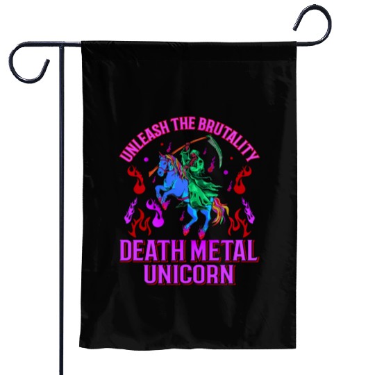 Goth Rock Satan Unicorn Festivals Death Metal Garden Flags