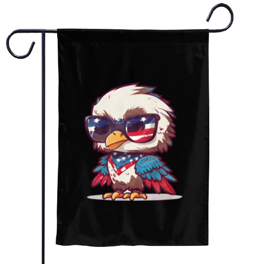 Patriotic fashionista Bird Garden Flags