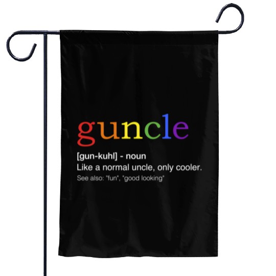 Guncle In Rainbow Flag Colors For Gay Uncle Garden Flags
